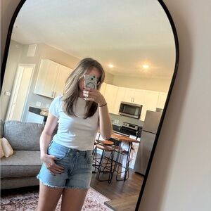 REWASH Vintage Reunion High Rise Frayed/Distressed Denim Jean Shorts